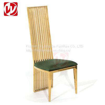 Wholesale Banquet Furniture Event Party Rental Used High Back Gold Stainless Steel Wedding Chairs photo-4