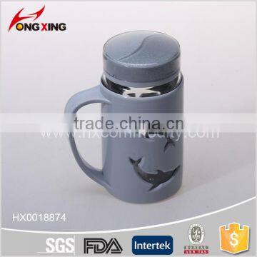 new design 350ml glass tea mug for office