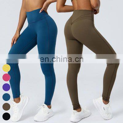 Wholesale Womens Tummy Control Tights Sports Legging Custom Workout Wear Gym Fitness Pants High Waist Yoga Leggings For Women