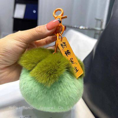 77Cute keychain fashion soft schoolbag hanging decoration winter ladies hanging plush key chain wholesale