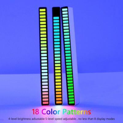 RGB Sound LED Light App Control Pickup Voice Activated Rhythm Lights Color Ambient 16 LED Lights Bar of Music Custom Logo photo-3