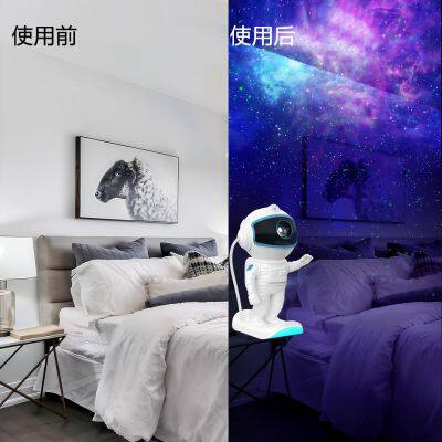 Skiing Astronaut Galaxy Projector Colorful Nebula Starry Sky Night Projector Smart Remote Control Led Desk Lamp For Bedroom photo-2