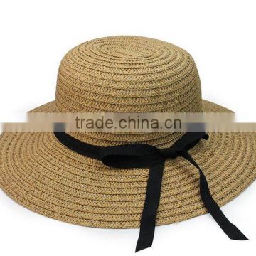 wholesale wheat straw lady flat top boater hats