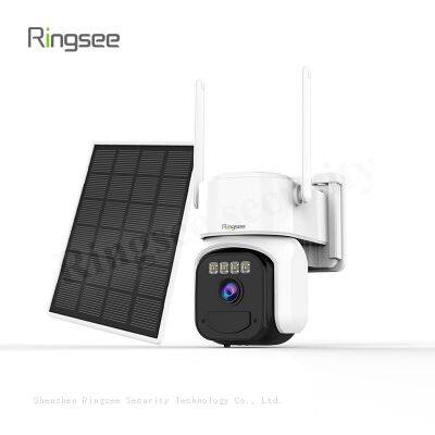 Ringsee Wireless Solar Panel Powered 360 PTZ Outdoor IP Cameras PIR Sensor WIFI CCTV Battery With SIM Card Solar Camera photo-4