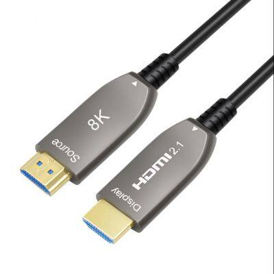 OEM Factory Wholesale 8K Fiber Optic HDMI 2.1 AOC-Active Optical Cable-AM to AM,48Gbps,HDR, eARC, Durable TPU Jacket