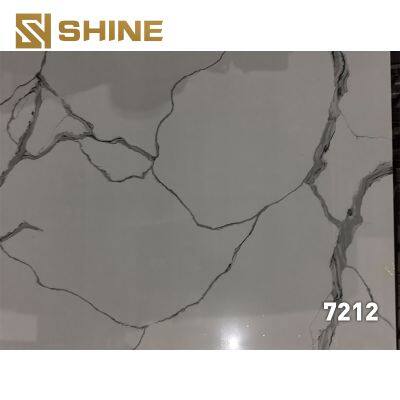Luxury Modern Design Artificial Quartz Stone Slab Glossy Marble for Kitchen Villa Bedroom Hotel Bathroom Countertop photo-4