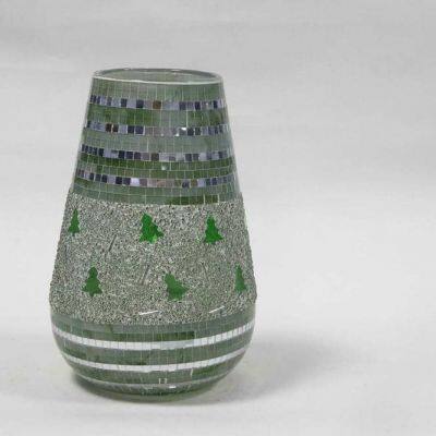 Glass Candle Holder Mosaic Jar Glass Wax Container