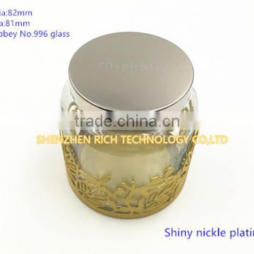 82mm Shiny nickle & gold plating candle lid