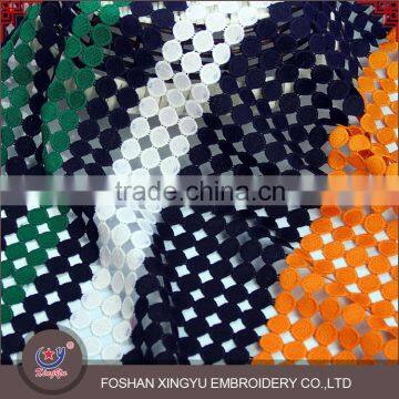 Good selling water soluble 100% polyester best price multi-color chemical african lace fabrics