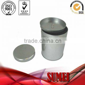 Plain spice tin box with middle cover/round tin box without printing/storage tin box