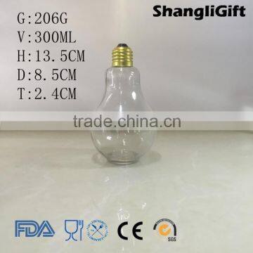 300ml Bulb Shaped Glass Vase With Metal Lid