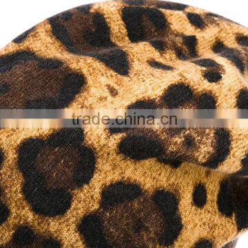 Multicolored Cashmere Leopard Print Beanie photo-5
