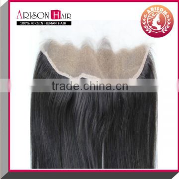 100% top selling hair closure in straight black lace front closure