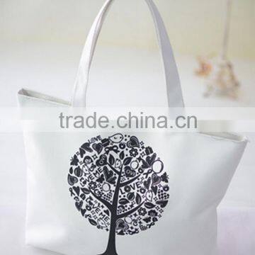 Fashion printing canvas bags canvas tote handbag for shopping