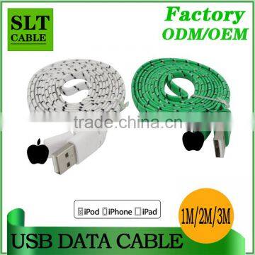 SLT Durable Cotton Braided Micro USB Data Charging Cable For Ipod Ipad Iphone5 5s 6 6s