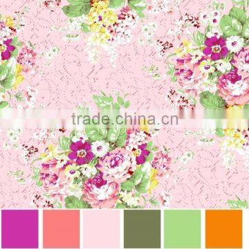 Printed Brushed Polyester Peach Skined fabric for Home textile ,hotel and hospital