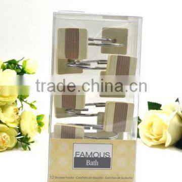 Brown and Beige Polyresin Shower Curtain Hooks photo-2