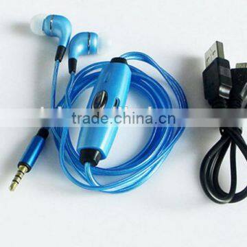 2016 EL Noise Cancelling retractablw el glowing earphone