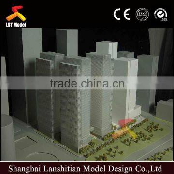 architectural building scale model with high rise buildings and landscape