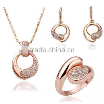 luxury 18k silver plating necklace and earring wedding jewelry , fashion wedding jewellery design