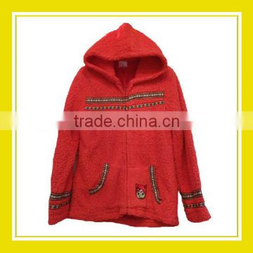 2016 Fashion Products Bros Baby Rinne Women Long Sleeve Zippered Red Fleece Hoodie