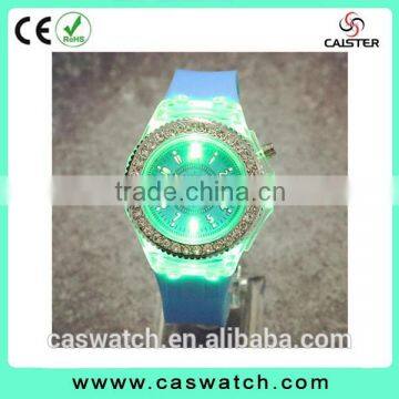 Cheap Crystal Watch Silicone Watches Band Colorful Lights Watch China photo-4