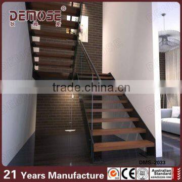 DMS-2033 Foshan supplier Indoor Solid Wood Staircase, Straight Stairs