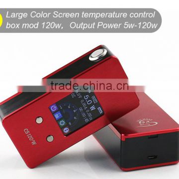 temp. control e-cigarette color screen CS120W box mod 120W mod