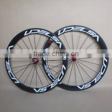 UDELSA U50 chinese carbon tubular wheels for road bike super light weight red hubs