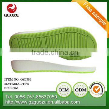 hot sale double color wear-resistant tpr sole