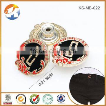 Engraved Logo With Colors Custom Metal Shank Button