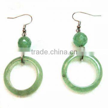 Fashion jewelry earring green aventurine ring earring