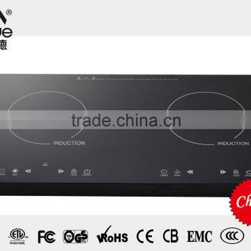 Best quality! touch control 4 digital display double induction cooktop