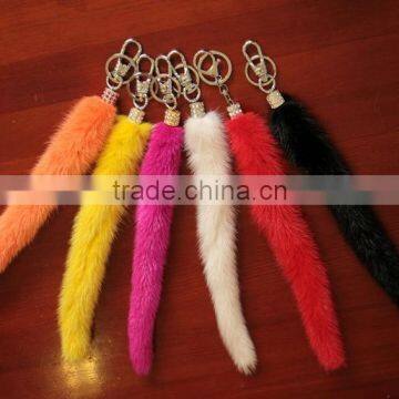 Many Colors mink Tail Fur bag charm in 30cm