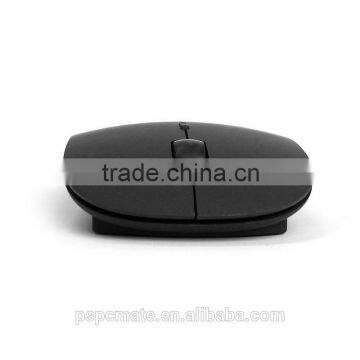 2015 Hot Black Rubber Surface 2.4G Usb Optical Flat Travel Wireless Mouse for XP,windows and ISO Systems photo-3