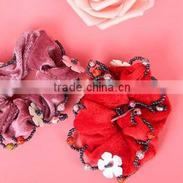 flower velvet hair accessories pony holder top design