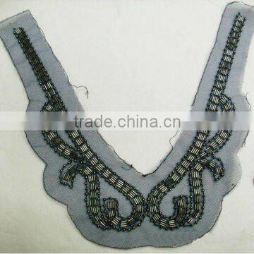 Blouse collar design neck design, beads neckline