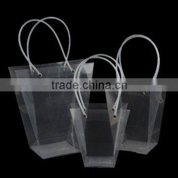 pp material T shape clear plastic foldable flower pot bag