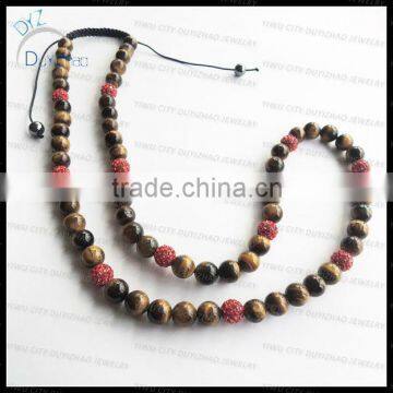 Wholesale tiger eye shamballa necklace