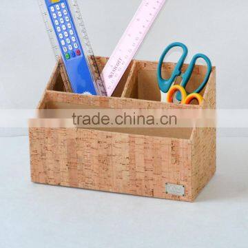 Office Cork Desk Organizer Stationery storage holder with Wood Grain