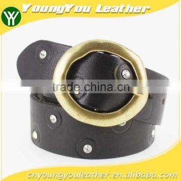 New Designer Genuine Raw Leather Belt With Shiny Rhinestone for Jeans