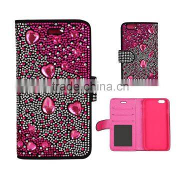 Shinning Diamond Wallet Case for Lady, Booklet Case for IphoneSE/iphone6/iphone6 Plus photo-3