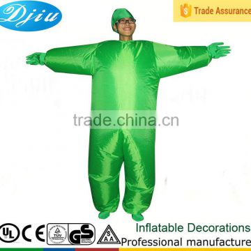 DJ-CO-116 Inflatable Suit Funny Colorful Halloween Costume Green jumpsuit