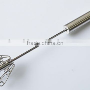 12" Stainless Steel Hand Push Whisk Egg-beater Dough Mixer