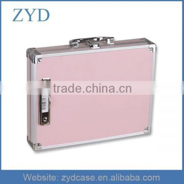 Pink Aluminum Briefcase Metal Suitcase Aluminum Lap top Case For Women ZYD-SM111302