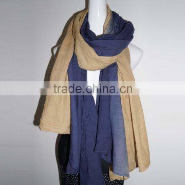 Fashion Two-tone solid color large Cotton Scarf