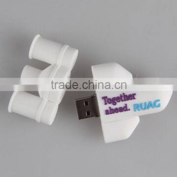 Wholesale plane USB memory stick 2GB4GB8GB16GB custom solution for PVC air plane USB flash drive