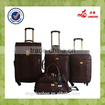 Businessman Travel Suitcase Airpalne 4 Wheels High Quality 4 Pcs Luggage Bag With Duffel Bag