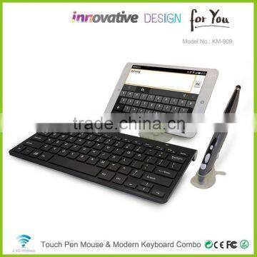 Fancy Electronic Gift For Business Partner Shenzhn Mini Wireless Keyboard With Gold Color KM909 photo-3