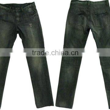 Male design men's vintage wash destroy jeans pants man 's dirty wash denim jeans wholesale OEM ODM service factory Guangzhou